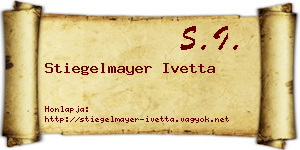 Stiegelmayer Ivetta névjegykártya